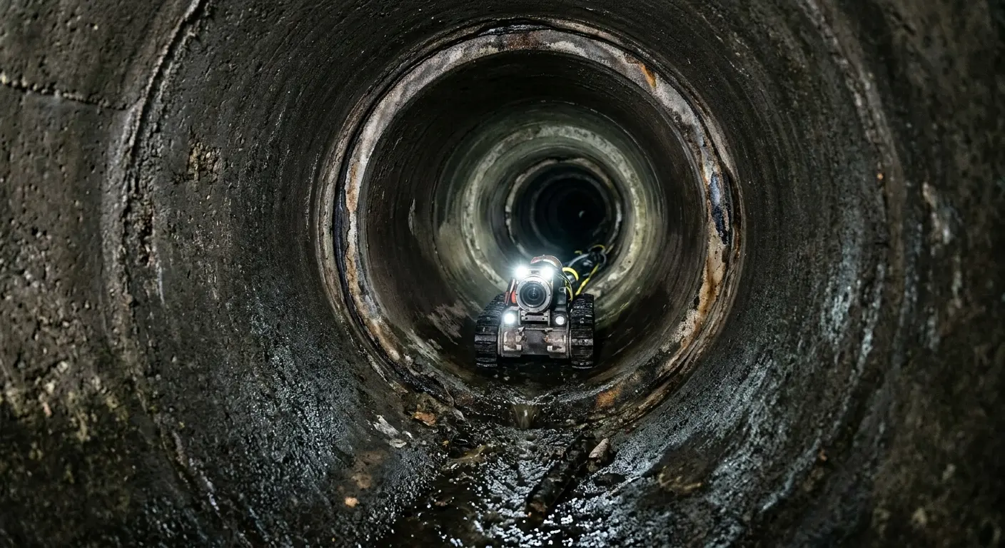 Robotic sewer camera inspecting pipe interior for Drain Snake Service in Lahaina